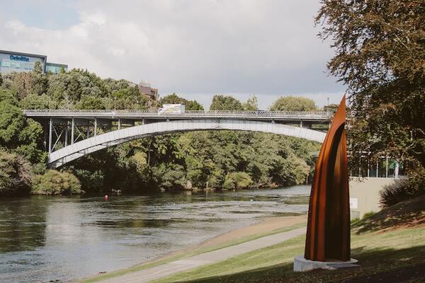 Public art along the Waikato River in Hamilton